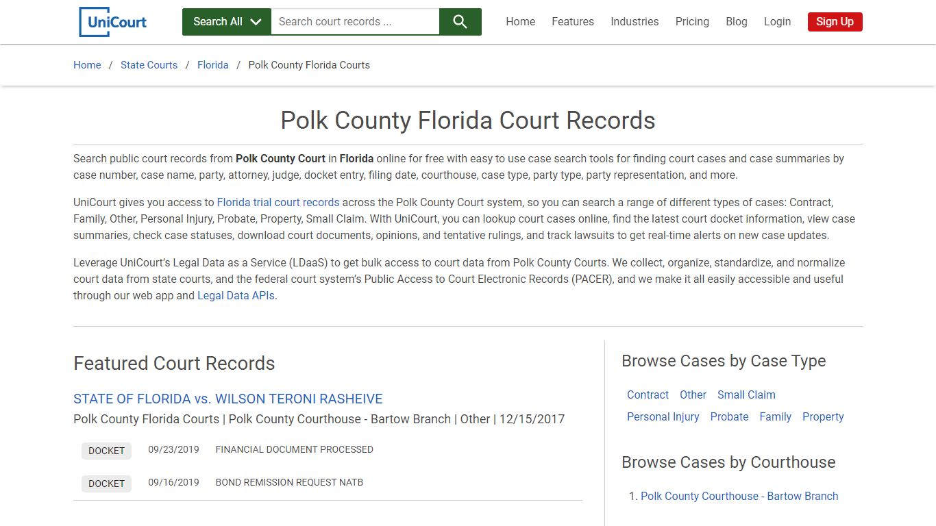 Polk County Court Records | Florida | UniCourt