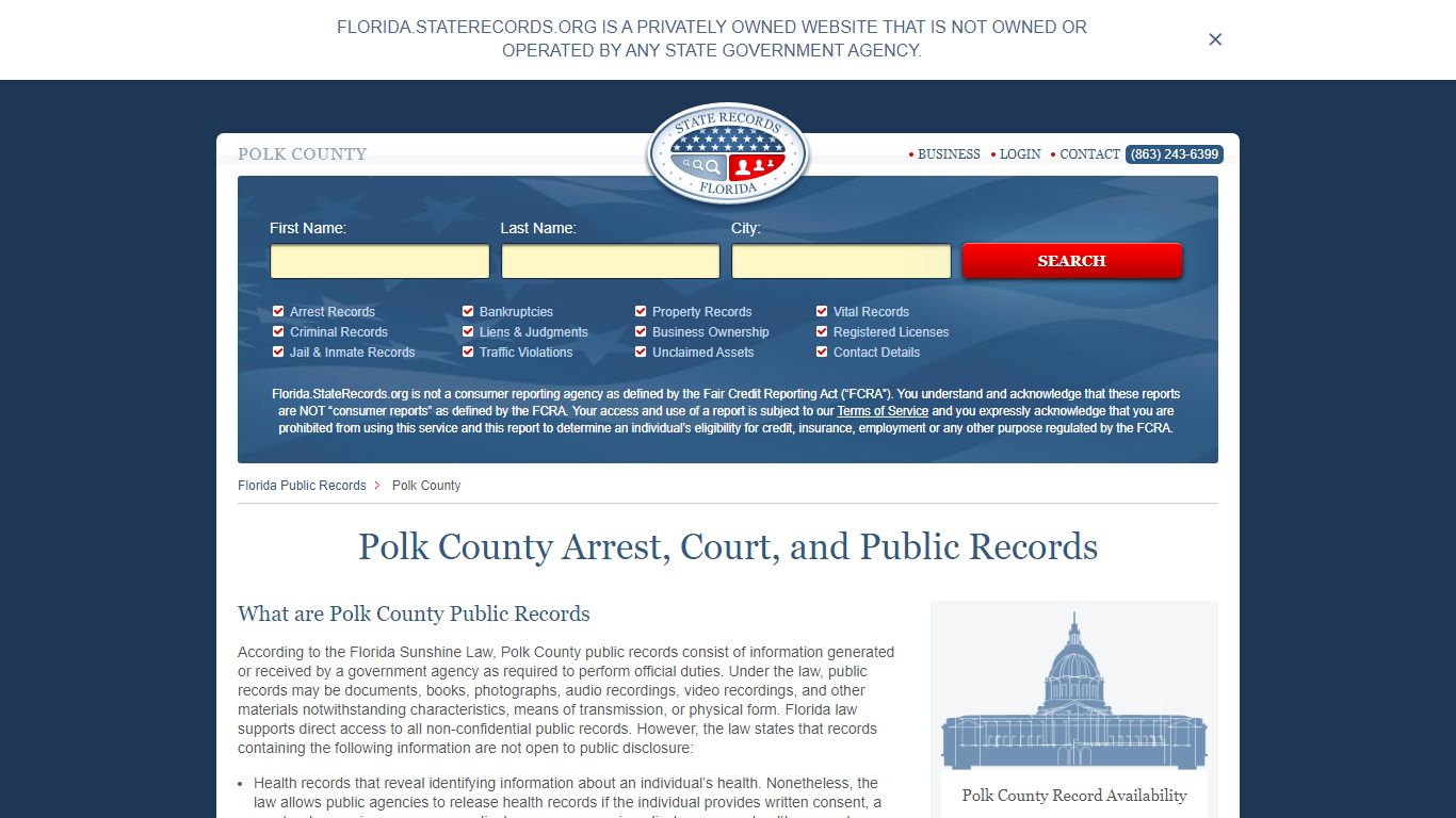 Polk County Arrest, Court, and Public Records